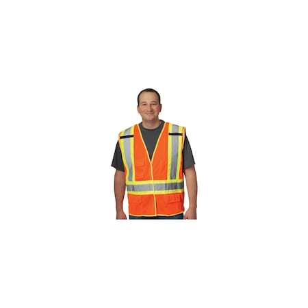 Pip CLASS 2, Z96 MESH BREAKAWAYVEST, X BACK H&L CLOSURE, PK 50 302-0211-OR/4X